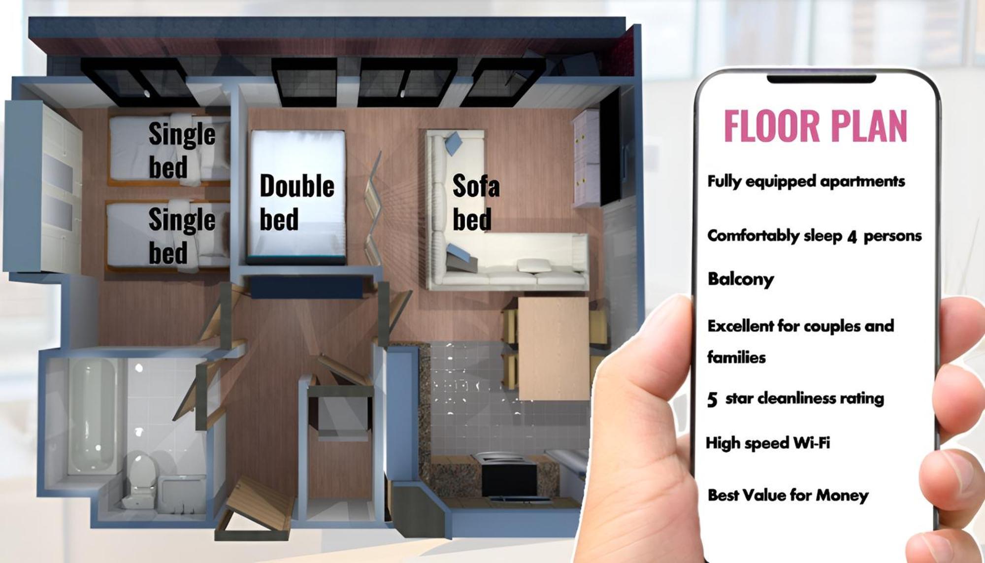 Sidemersey Livings- Convenient 1-Bedroom Flat With A View, Central Liverpool Esterno foto